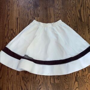 Alice + Olivia White A-Line Skirt with Black Trim